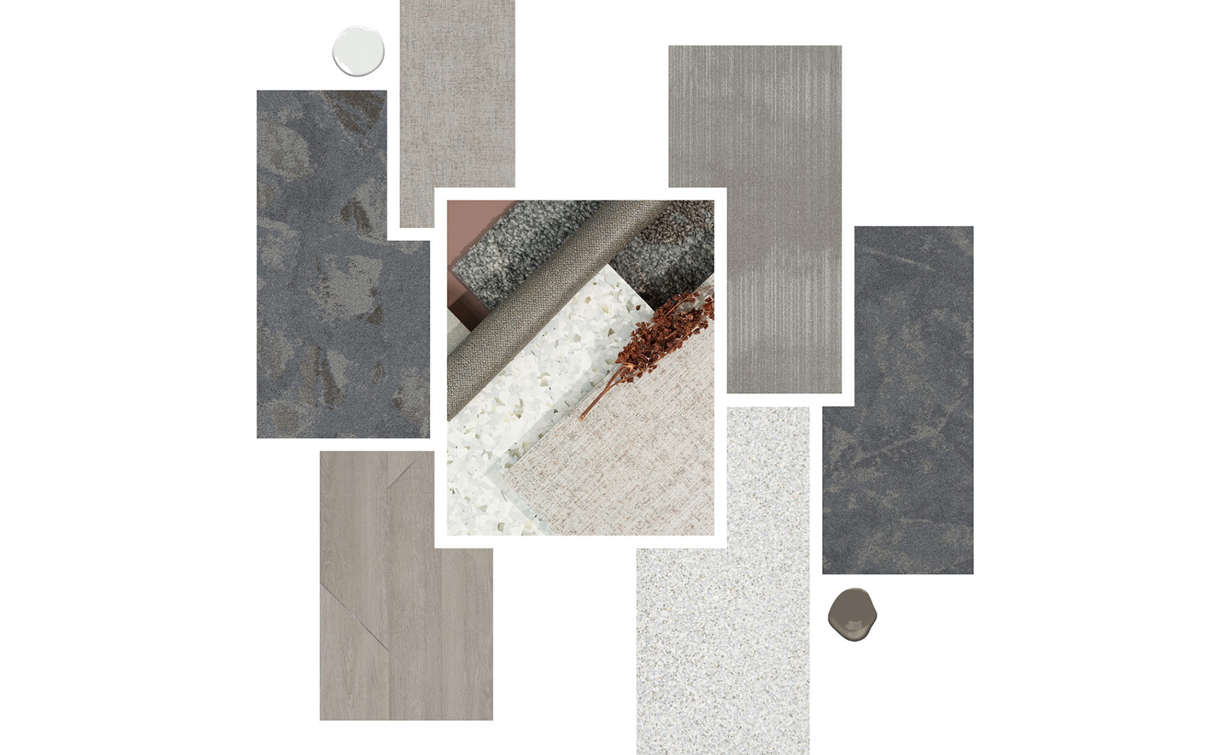 coordinatine palette with grey lvt flooring